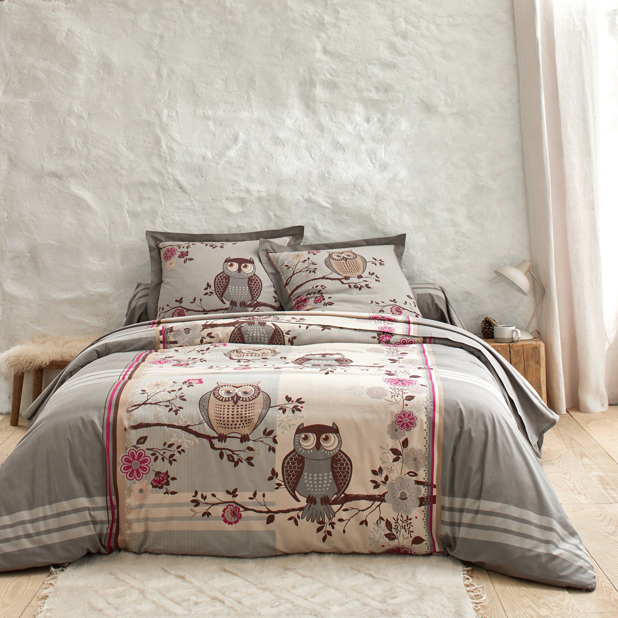 Linge de lit Chouette flanelle