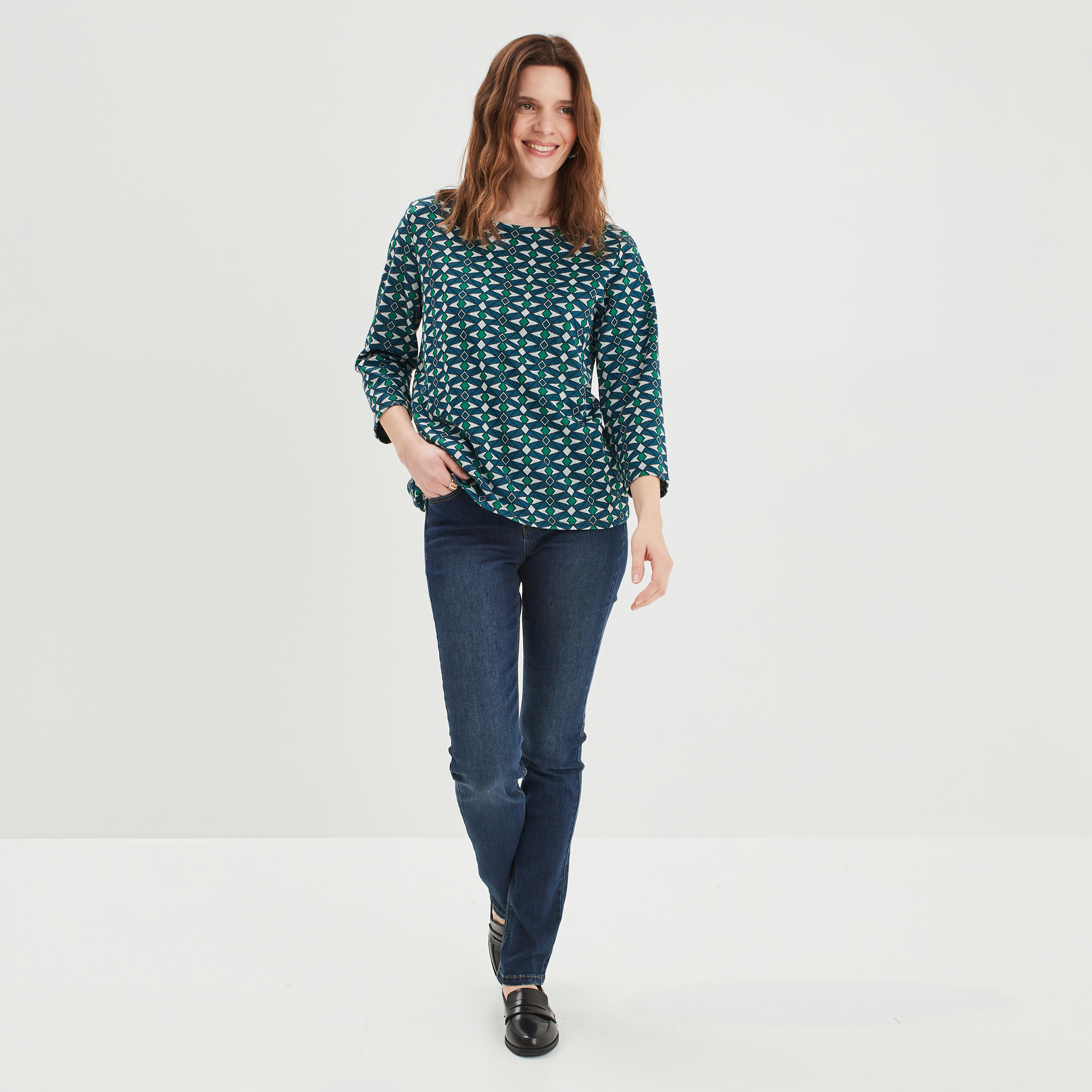 Jeans straight taille normale denim brut femme | La Halle