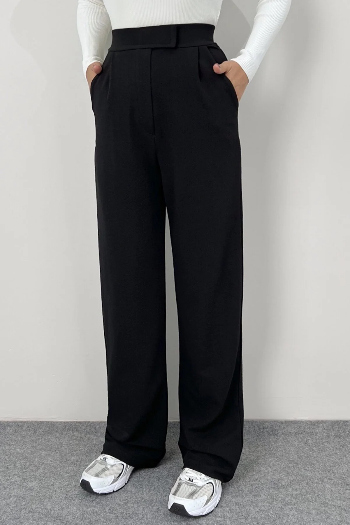 Ritnice  Line Lycra-Palazzohose für Damen mit Klettverschluss, schwarz