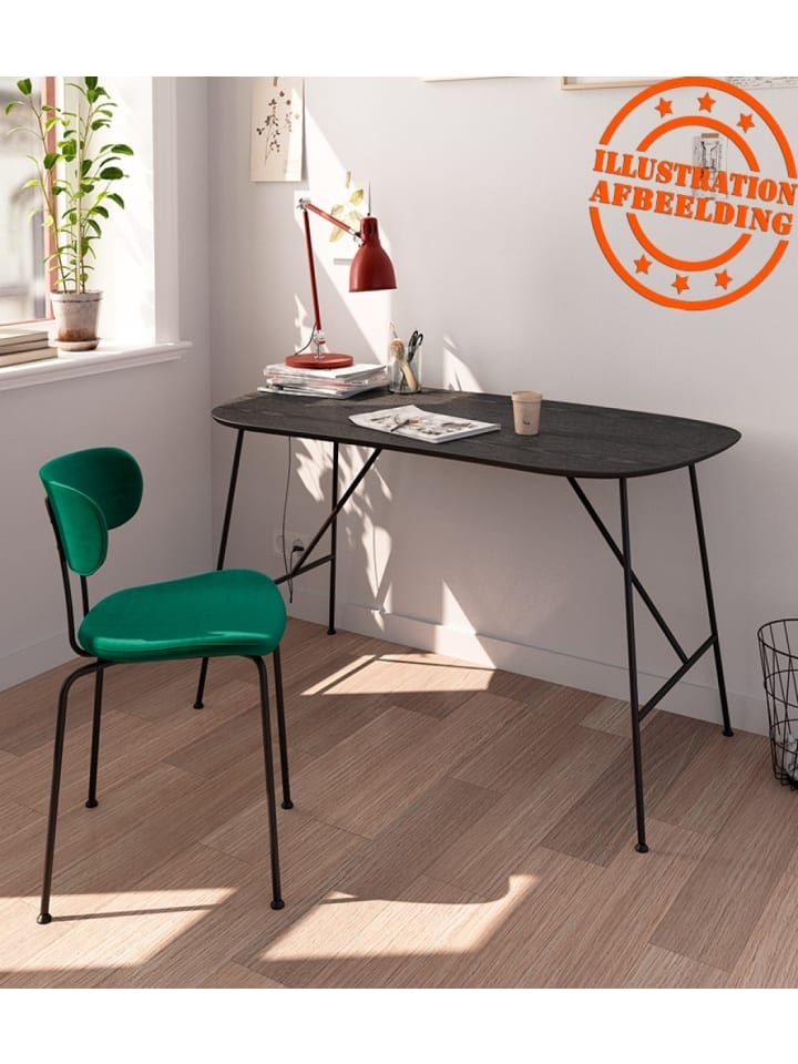 KADIMA DESIGN Schreibtisch FIONA Schwarz Eiche | Bürotisch mit Metallgestell in Schwarz günstig kaufen onesize
