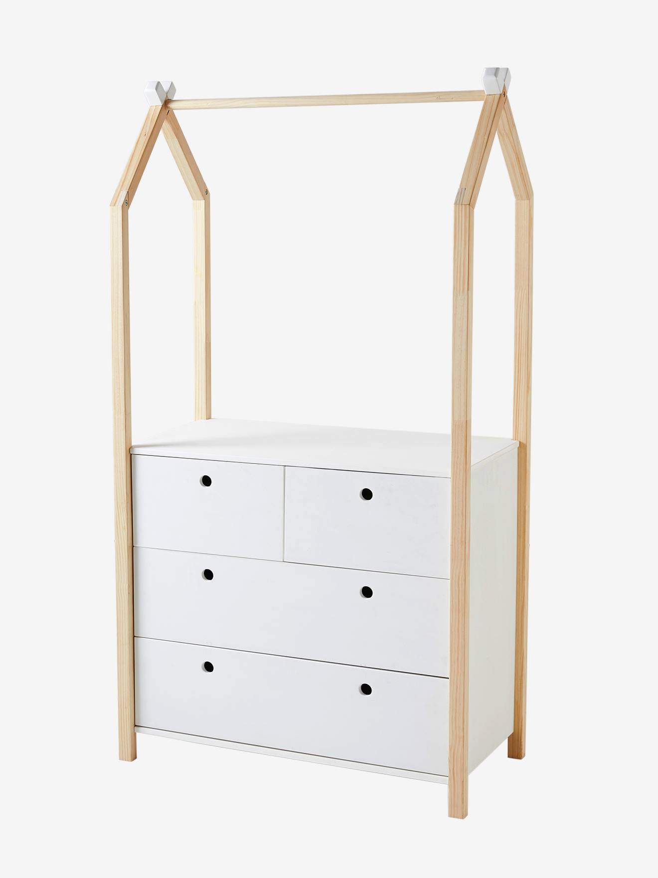 Vertbaudet Kinderzimmer Garderoben-Kommode HAUS - weiß/natur