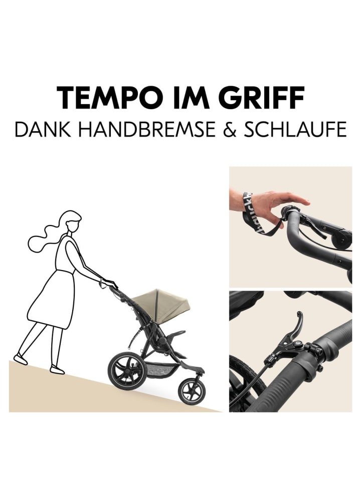 Hauck Buggy & Jogger Runner 3 (mit großen Luftreifen) - Olive in gruen,schwarz günstig kaufen onesize