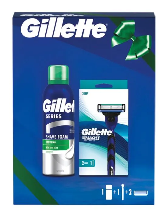 Gillette Mach3-sæt + skum til mænd