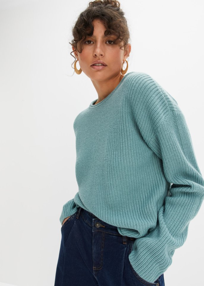 Strickpullover, verkürzt