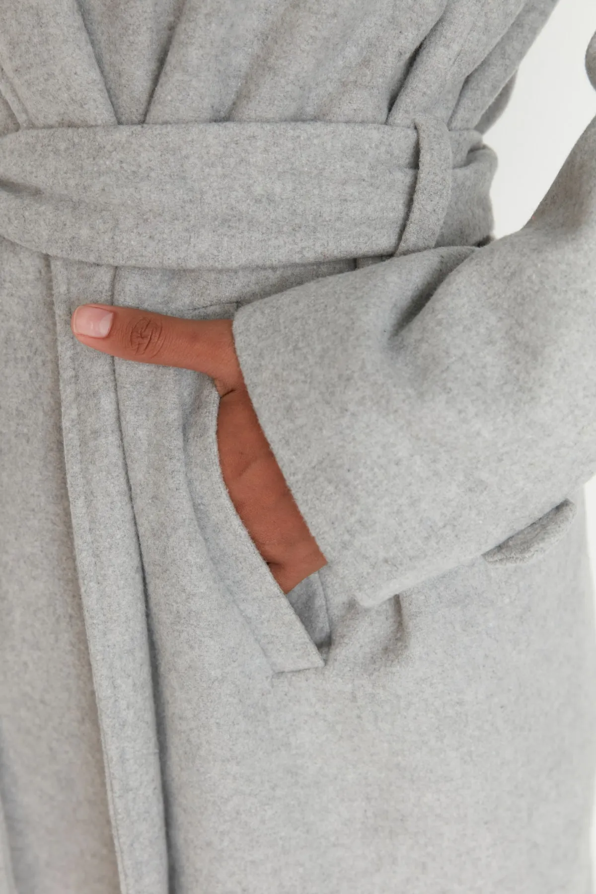 Trendyol Modest  Mantel - Grau - Zweireihig