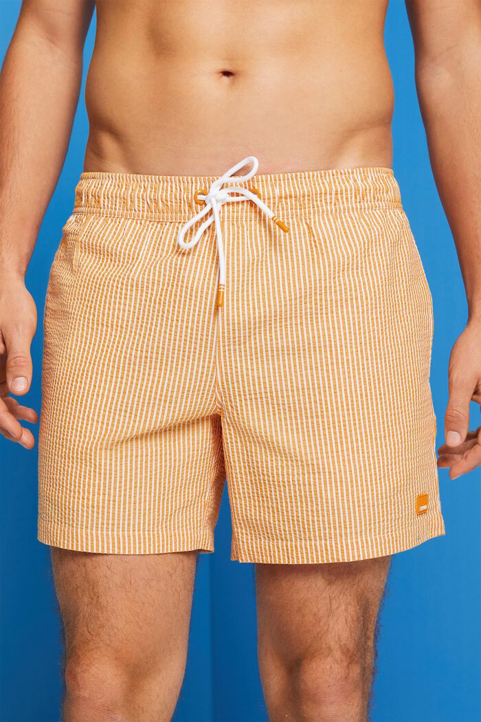 Strukturierte Badeshorts mit Streifen