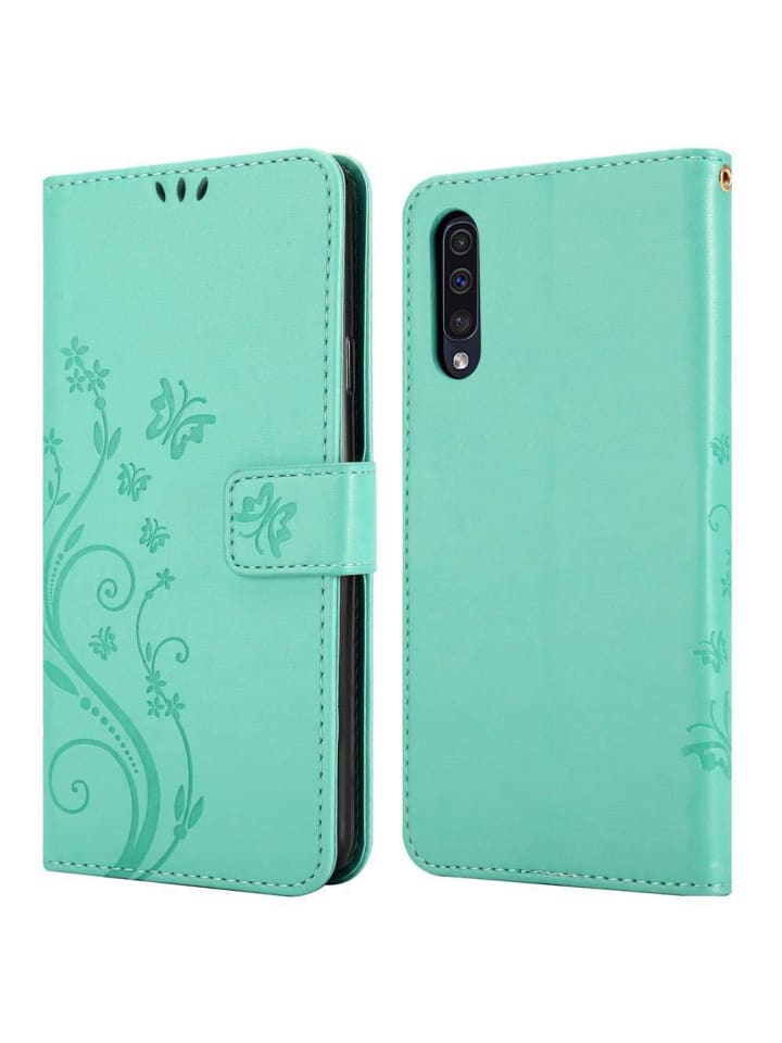cadorabo Hülle für Samsung Galaxy A50 4G/A50s/ A30s Blumen in FLORAL TÜRKIS günstig kaufen onesize