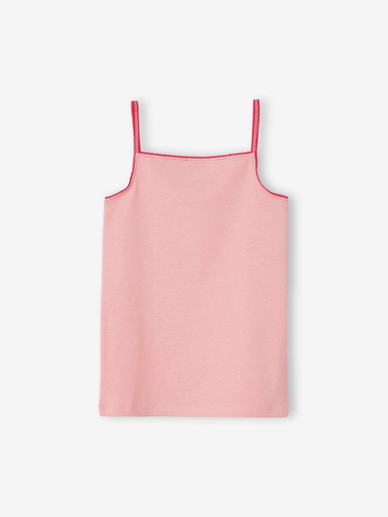 Vertbaudet 3er-Pack Mädchen Trägertops mit Bio-Baumwolle - rosa