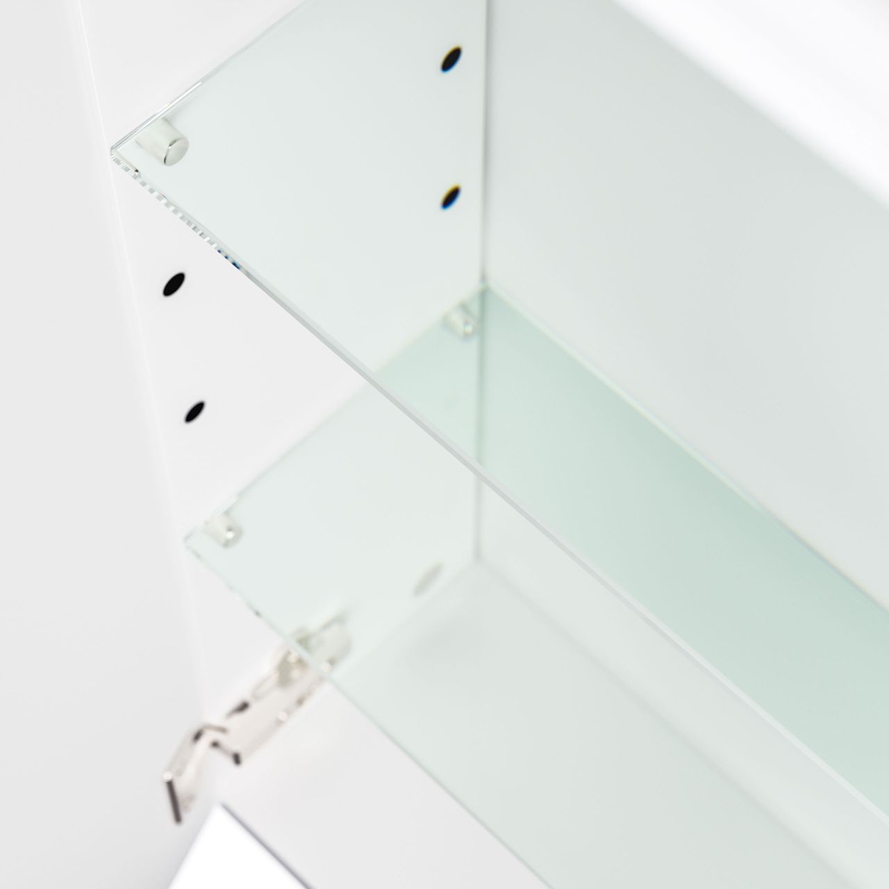 Posseik Badmöbel-Set Homeline 60 (2-teilig) weiß hochglanz inkl. Spiegelschrank mit Design LED-Lampe EEK: F