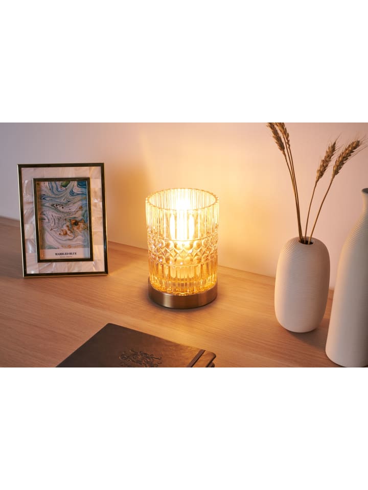 Pauleen Crystal Elegance Tischleuchte max25W E27 Glas/Bernstein/Messing günstig kaufen onesize