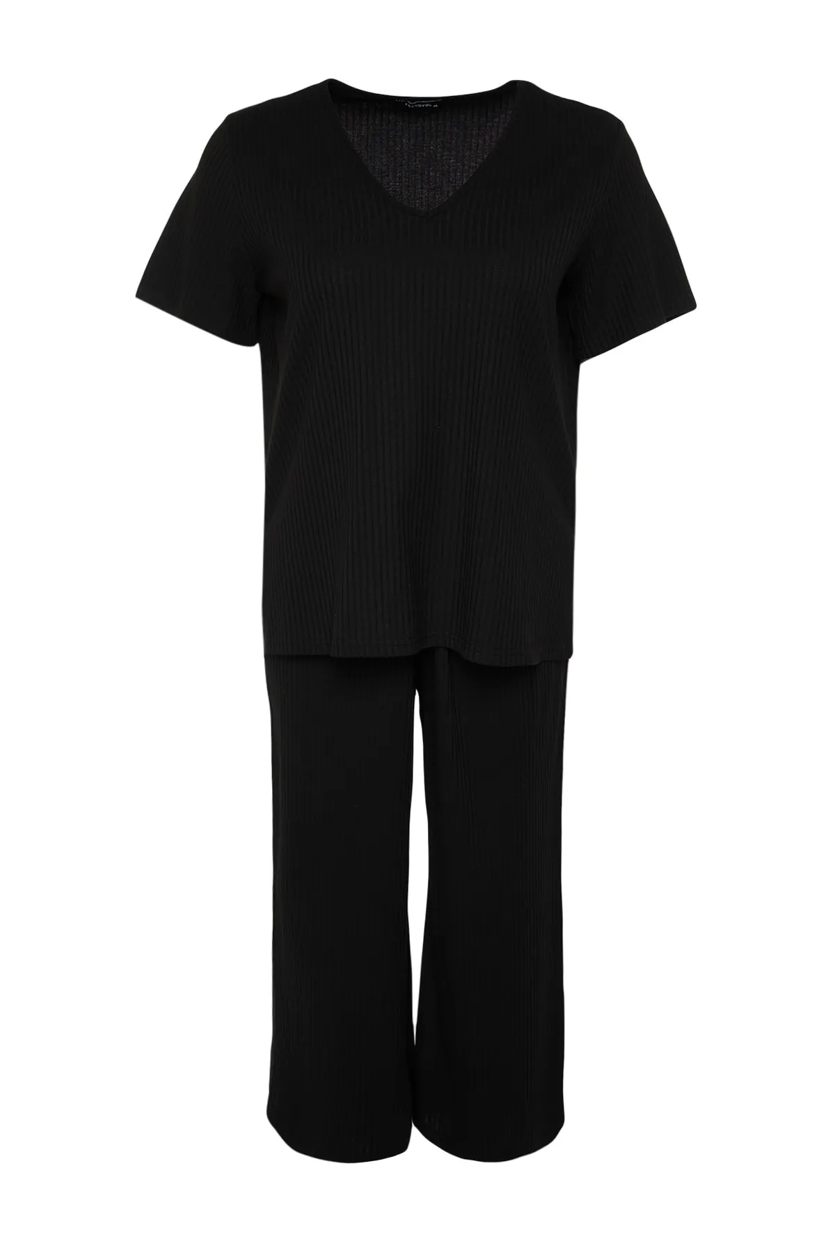 Trendyol Curve  Schwarzes gestricktes Pyjama-Set