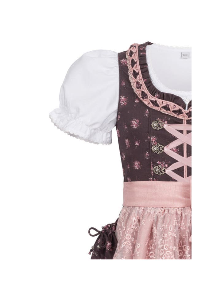 Nübler Kinderdirndl 3-teilig Rosalie in Bordeaux günstig kaufen