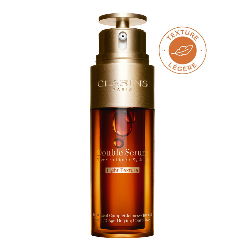 Clarins Double Serum Light texture Traitement Complet Jeunesse Intensif Sérum anti-âge texture légère