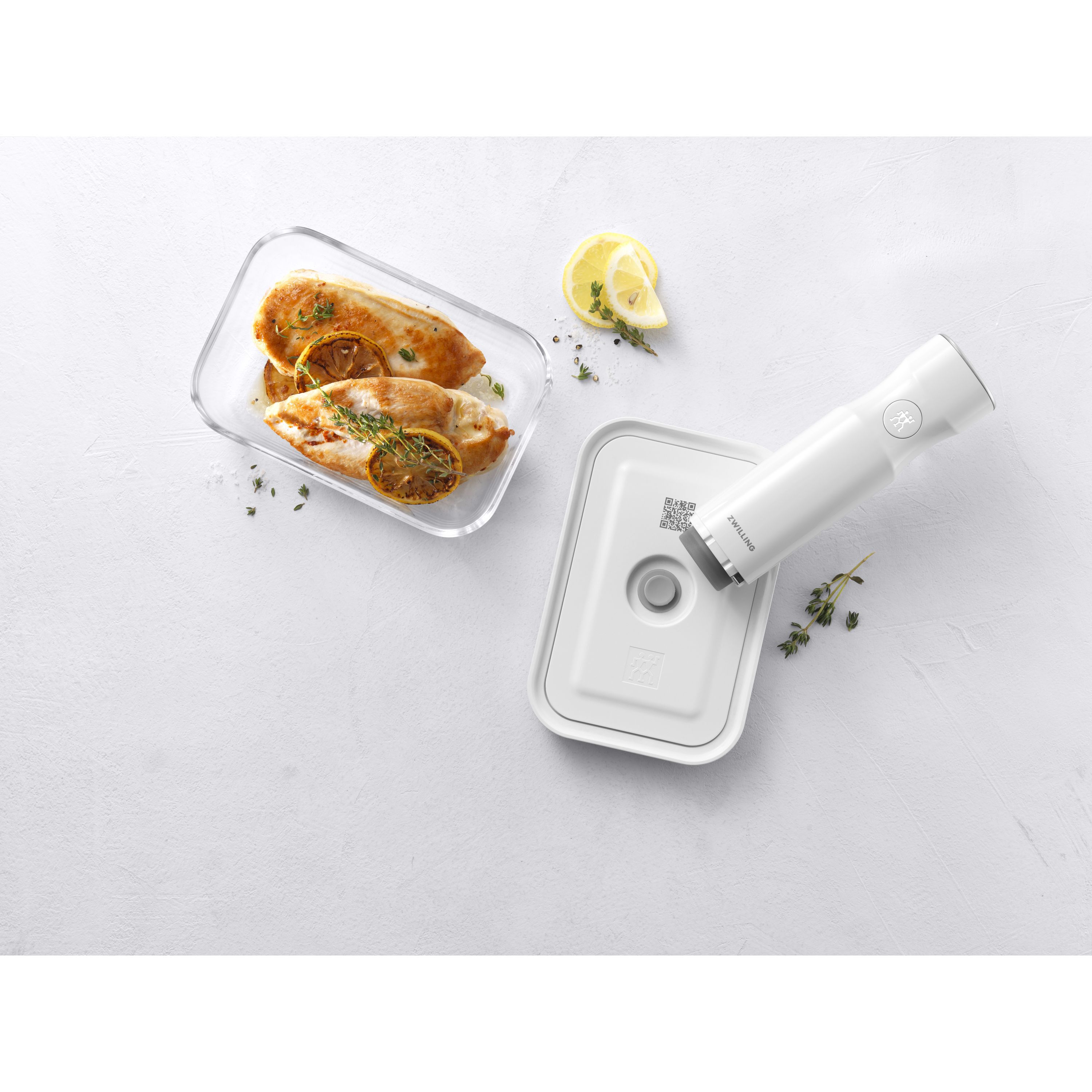 Vakuumbox L, Glas, Grau