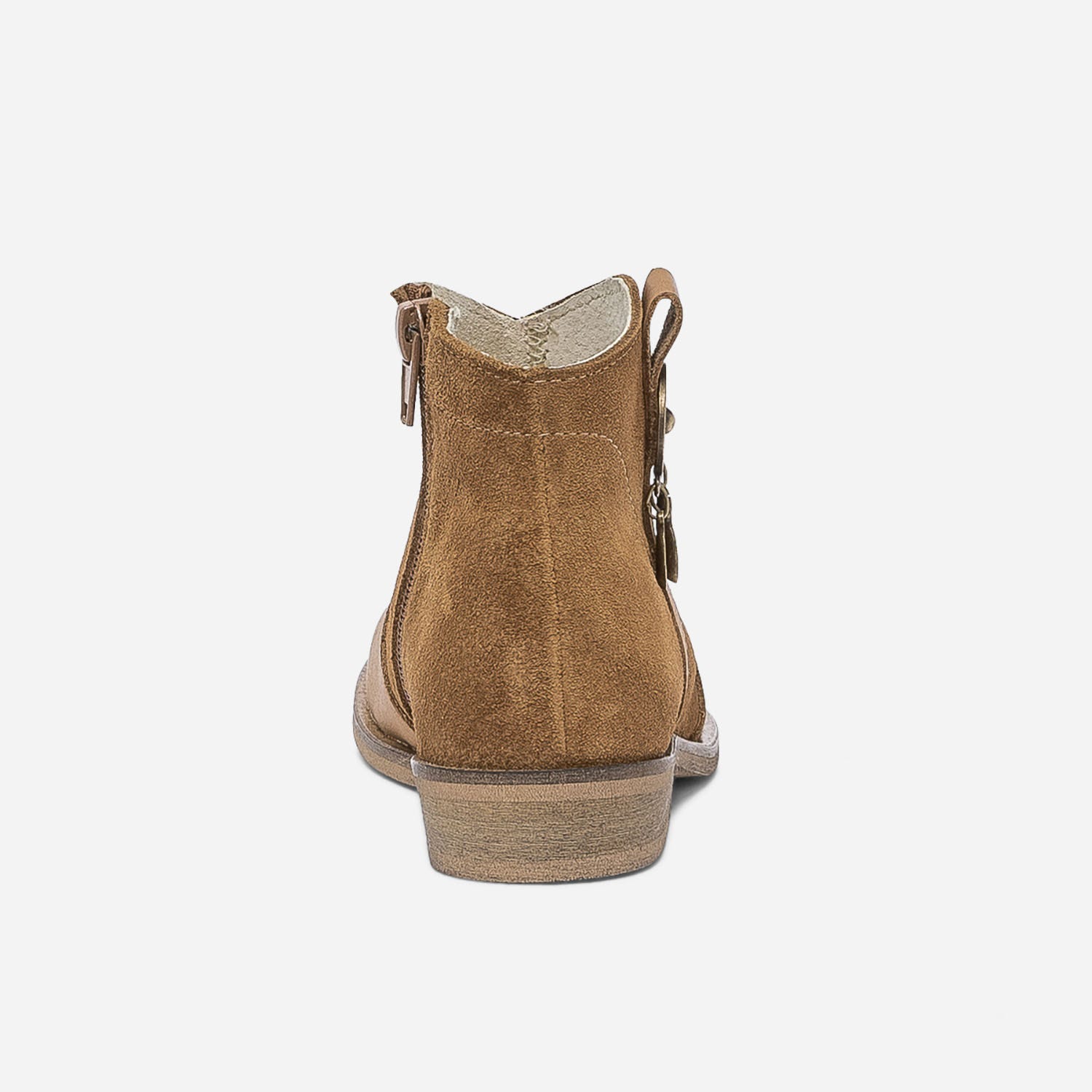 Boots camel bi matière décor attrape-rêve