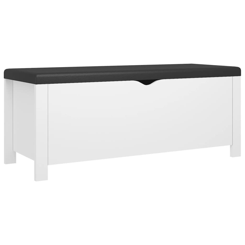 vidaXL Aufbewahrungsbox Sitzbank mit Stauraum und Kissen Weiß 105x40x45cm Holzwerkstoff (1 St)
