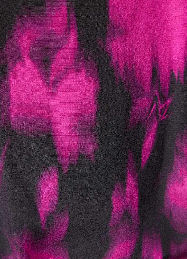 Top Zadig&Voltaire Tzar van zijde met print en details van kant