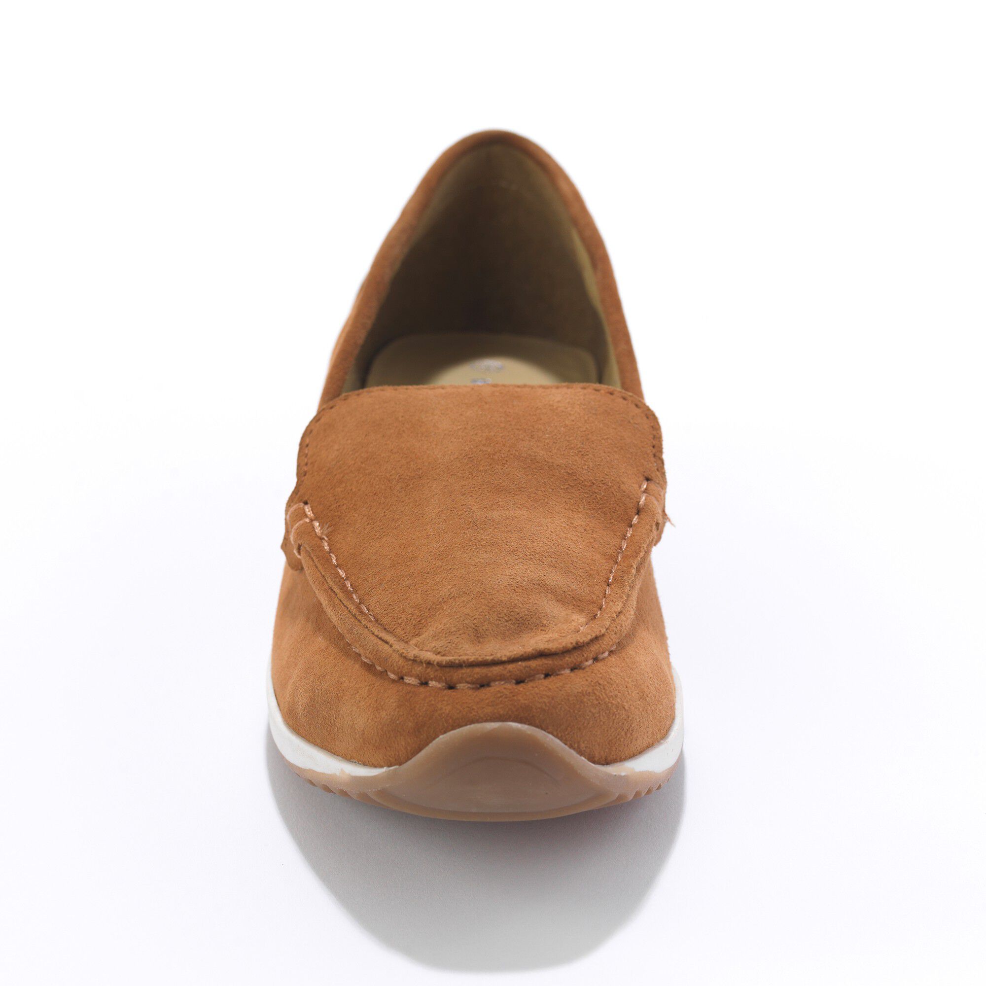 Mocassins en croûte de cuir à semelle crantée bicolore