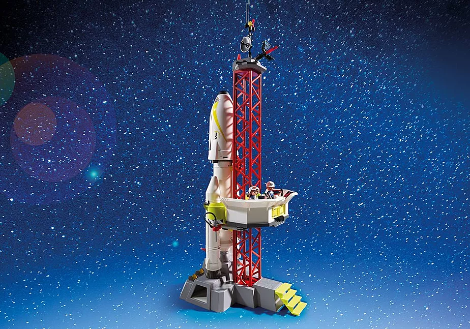 Mars-Rakete mit Startrampe