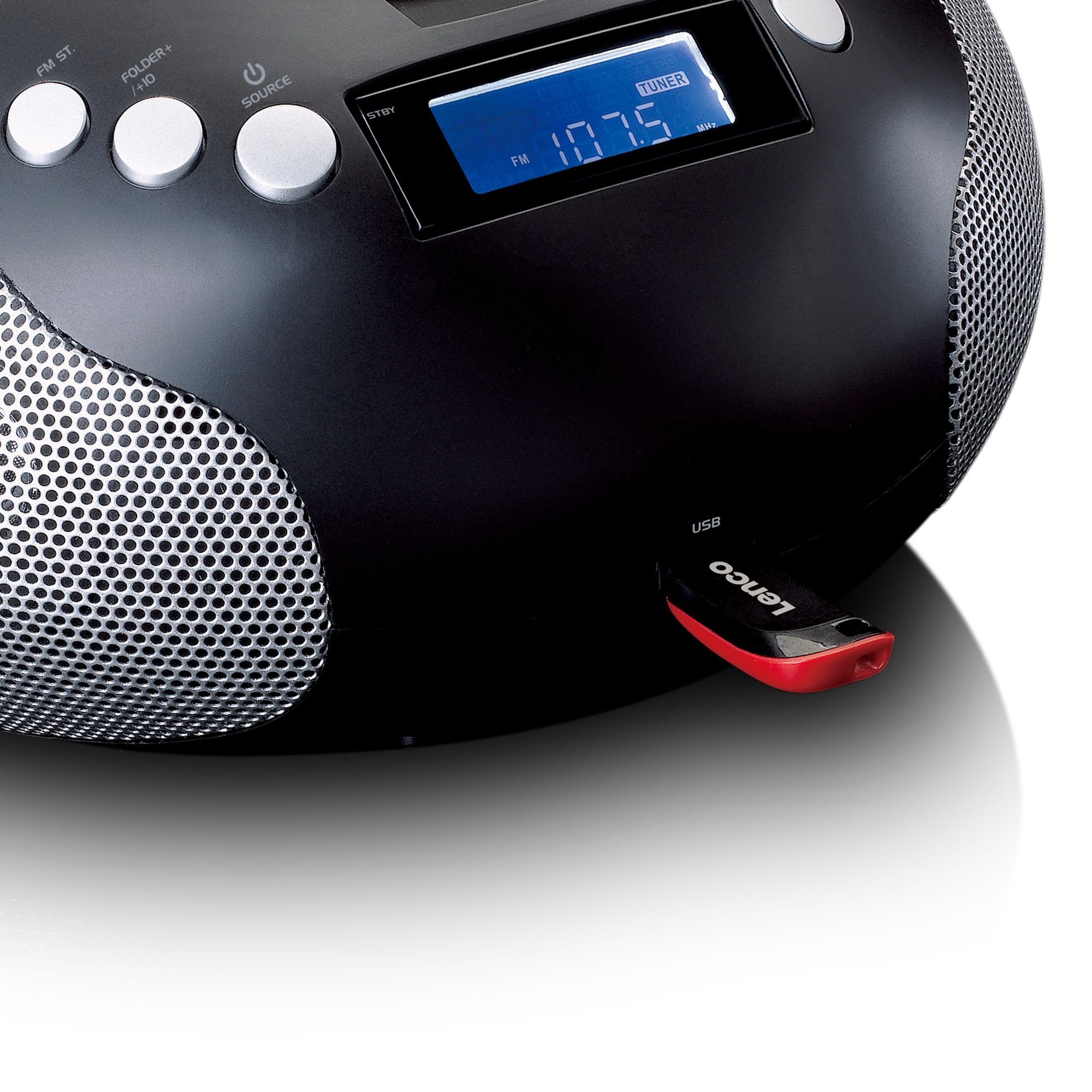 Lenco SCD-331BK Tragbares FM-Radio mit CD/MP3-Player