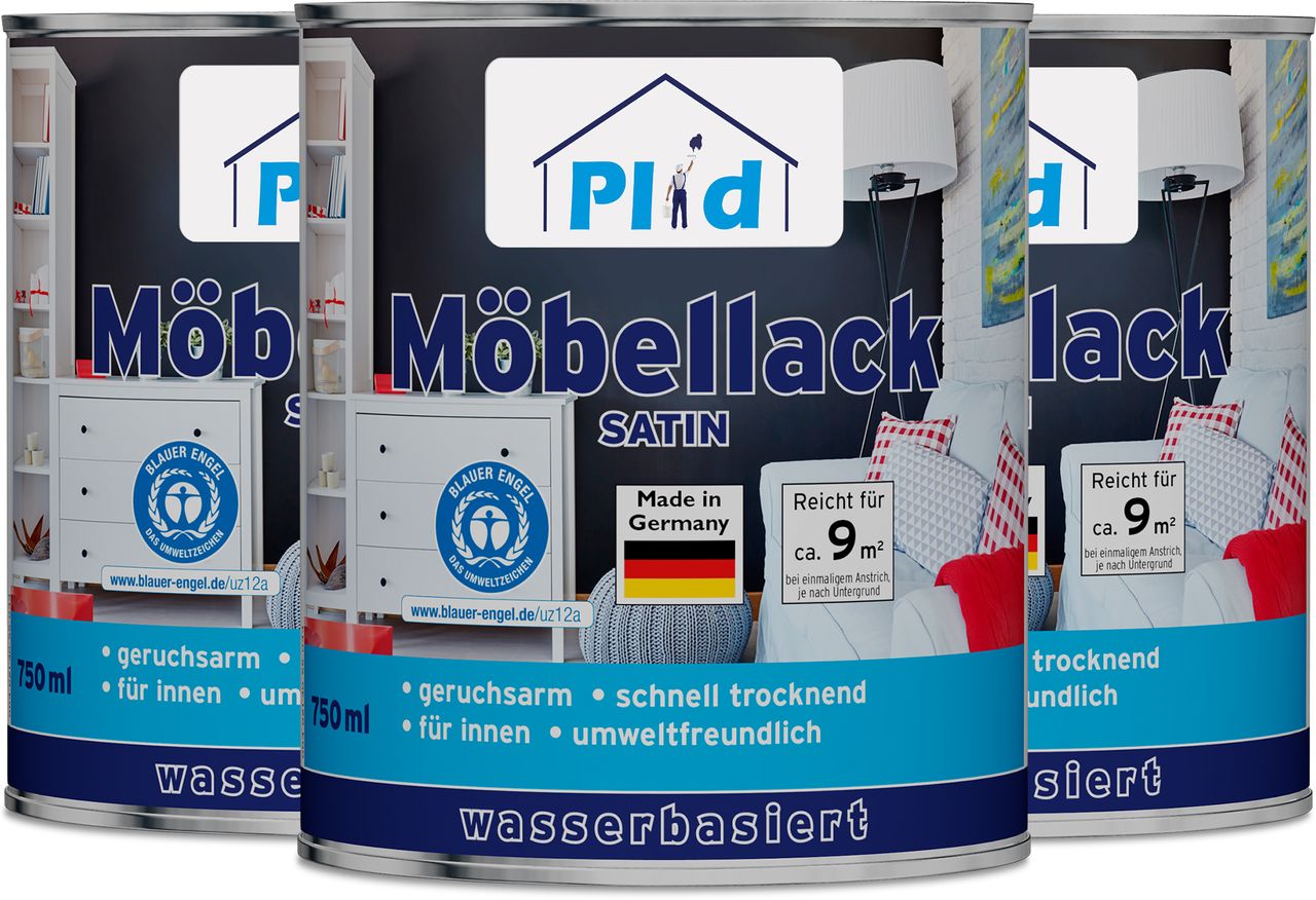 Plid Premium Möbellack Weisslack Türenlack Holzlack Spielzeugfarbe Weiß - Seidenglänzend