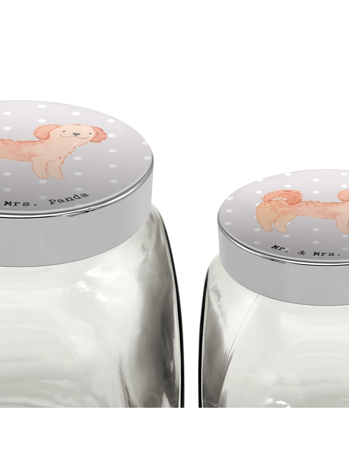 Mr. & Mrs. Panda Leckerli Glas Cavapoo Lebensretter ohne Spruch in Grau Pastell günstig kaufen