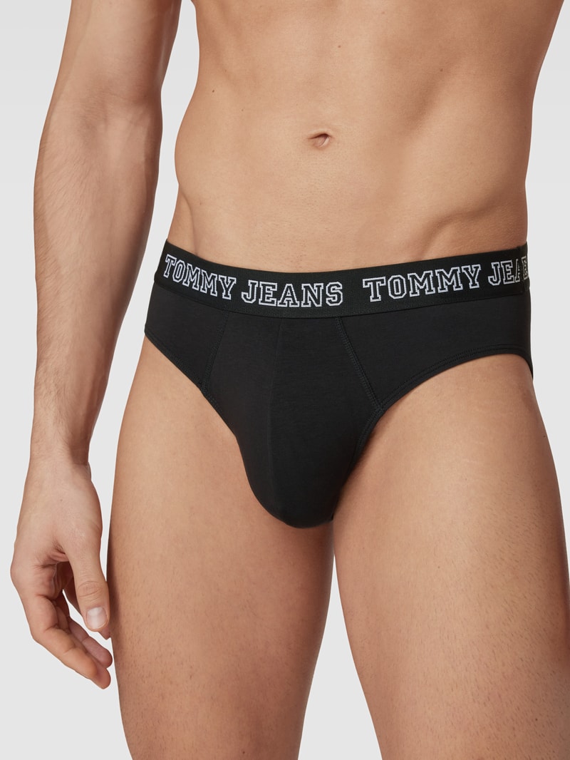 Slip mit Logo-Stitching im 3er-Pack in schwarz