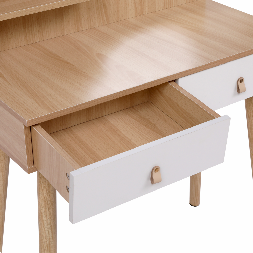 Happy Home Happy Home Schminktisch mit Spiegel, 2 Schubladen & Ablage HDT03-HOL Holz