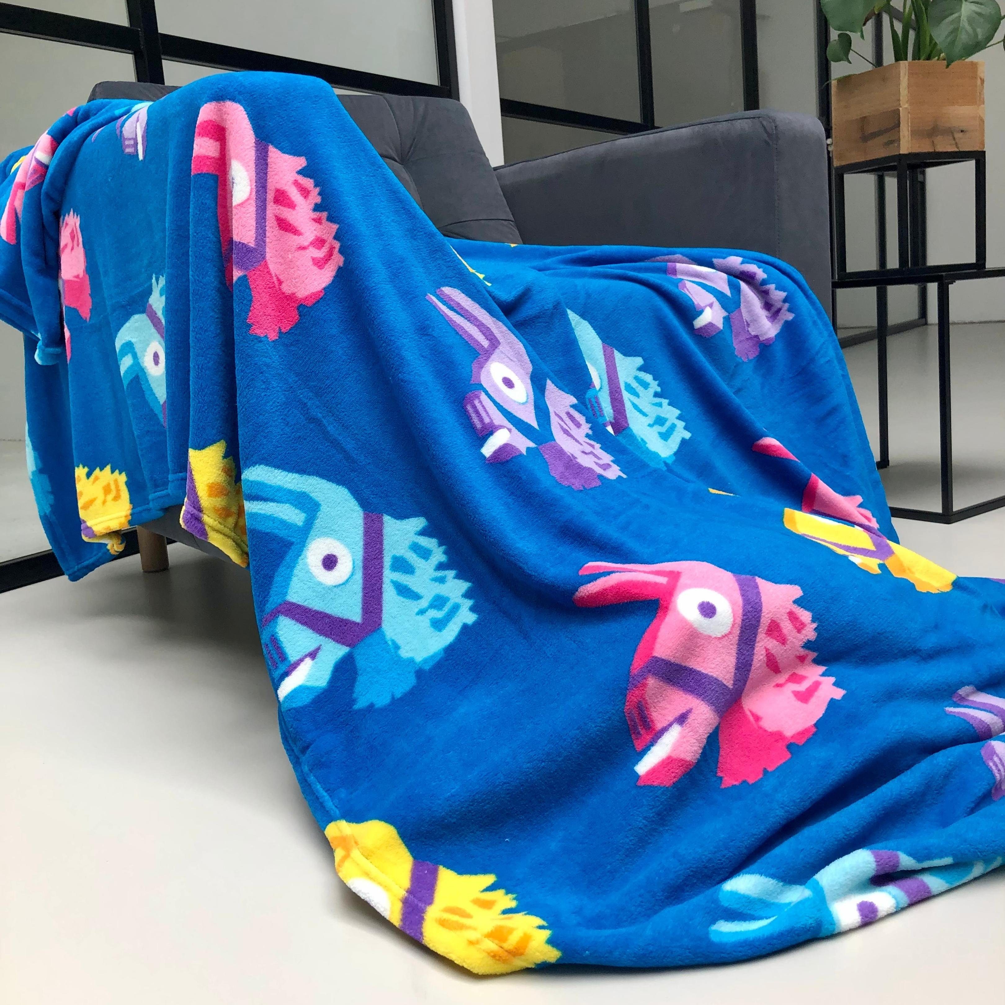 Wohndecke Fortnite Game 160x200 cm, weich und kuschelig, passend zur Bettwäsche, MTOnlinehandel, Lama Sofadecke Fleece-Decke Überwurf Plaid für Gamer
