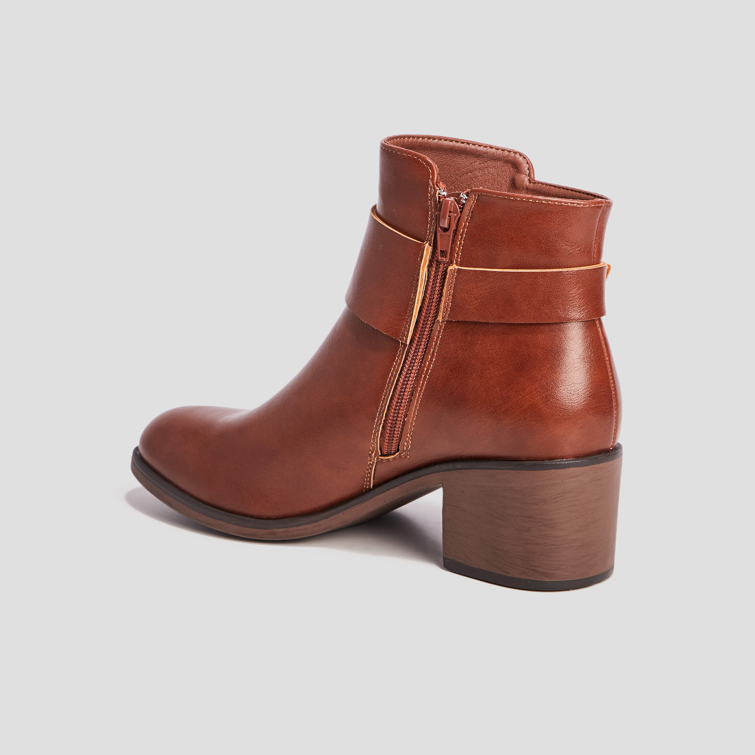 Bottines à talons carrés marron femme | La Halle