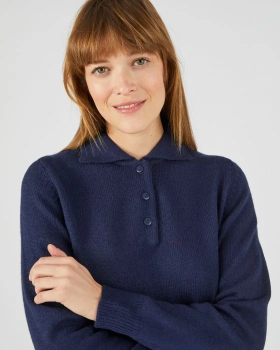 Pull col polo manches longues