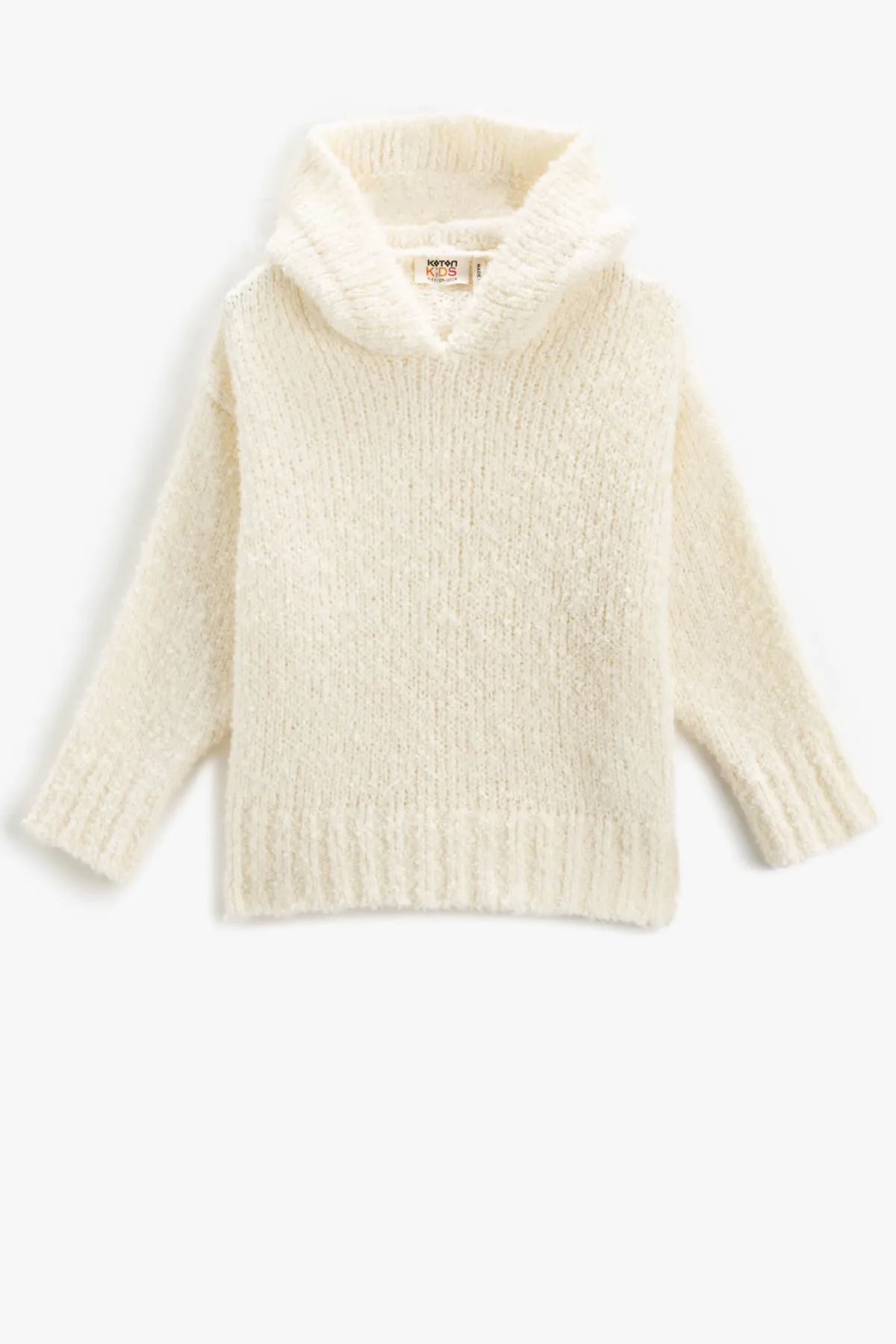 Koton  Strickpullover mit Kapuze, Basic, weich strukturiert, langärmlig