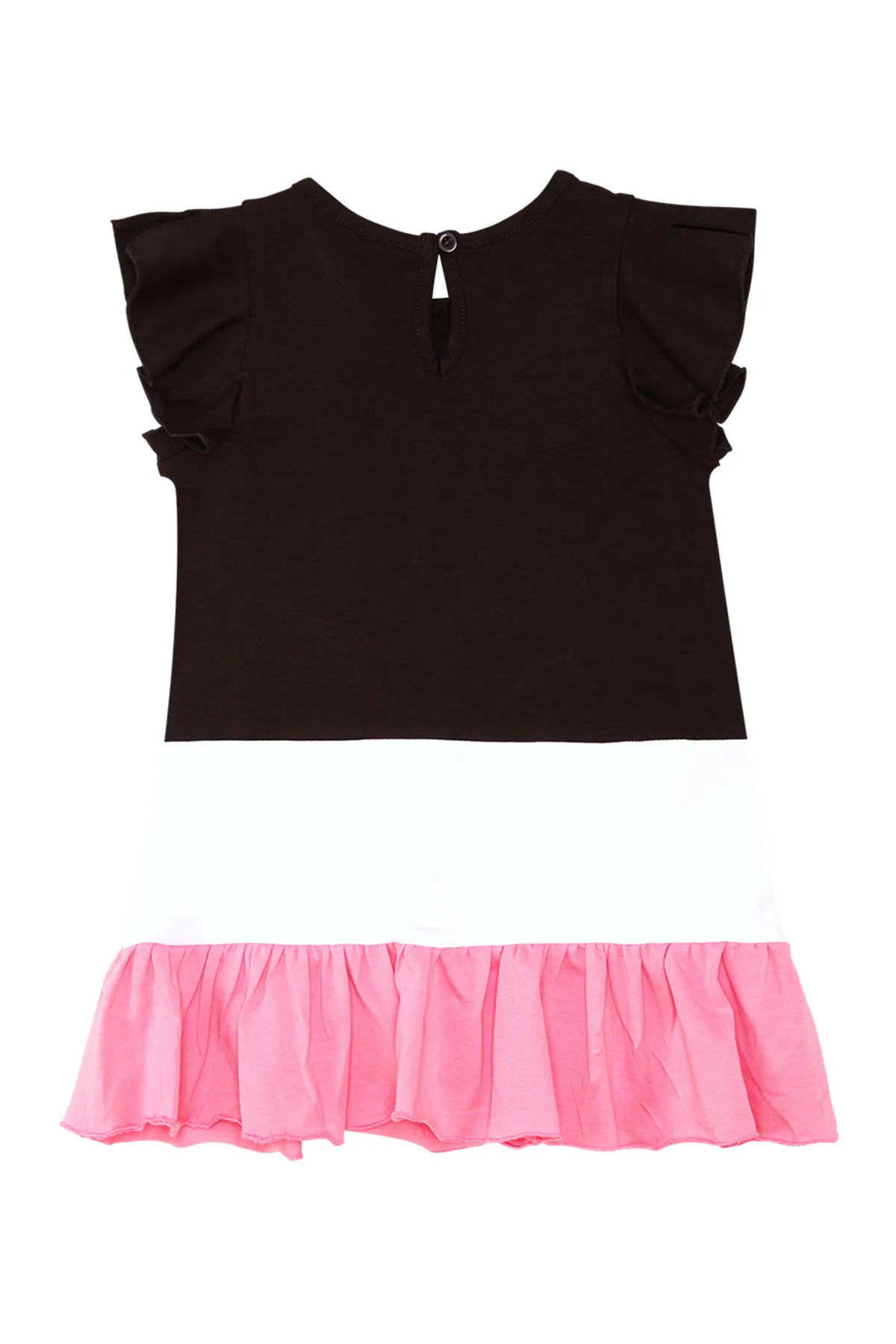 Denokids  Weißes Mädchenkleid mit Katzenrüschen