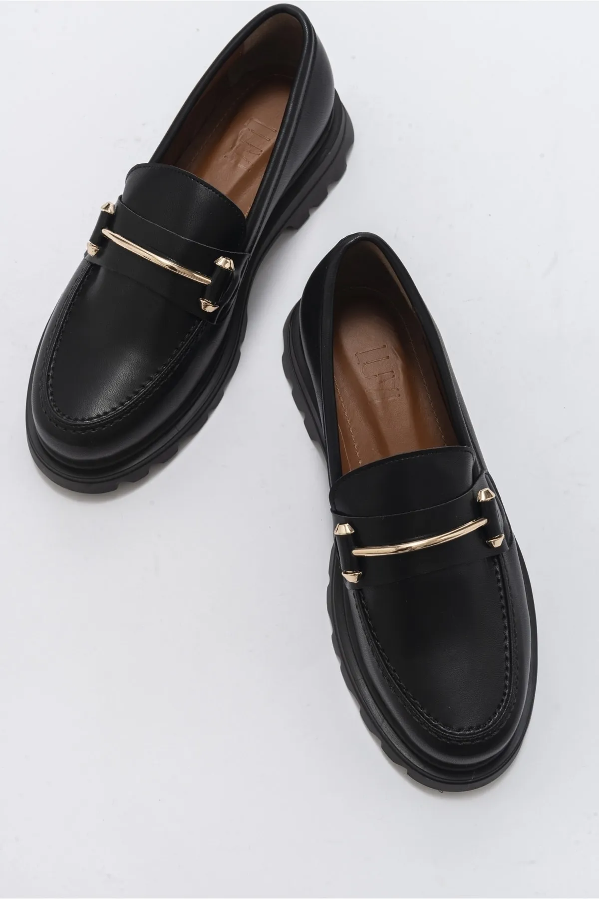 LuviShoes  Dual Black Skin Damen-Oxford-Schuhe