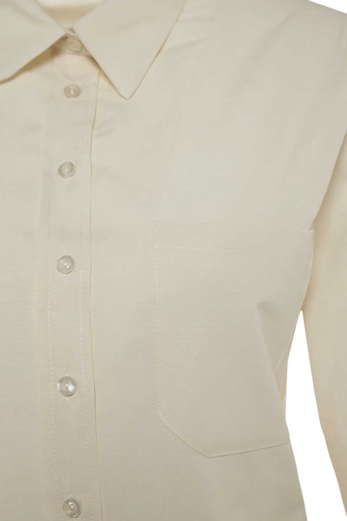 Trendyol Collection  Graues Boyfriend-Webhemd TWOAW20GO0115