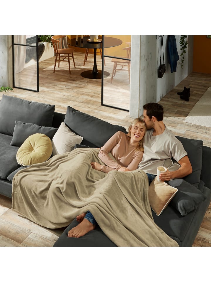 REDBEST Fleece, Microfaser Wohndecke Amarillo in beige günstig kaufen