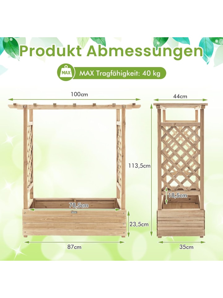 COSTWAY Blumenkasten-Pflanzleiter in Hellbraun günstig kaufen onesize