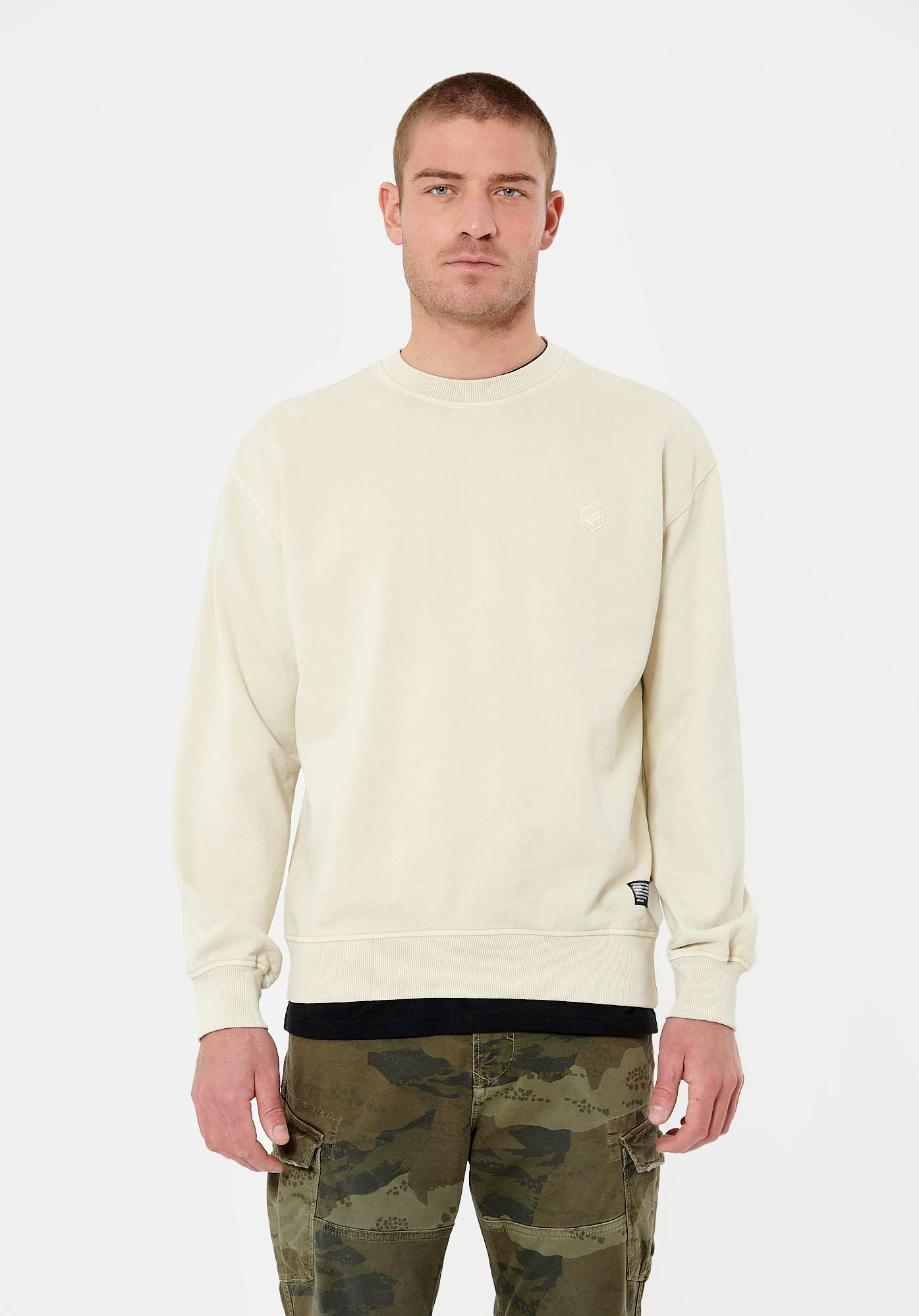 CREW   Sweat beige Homme en 100% coton