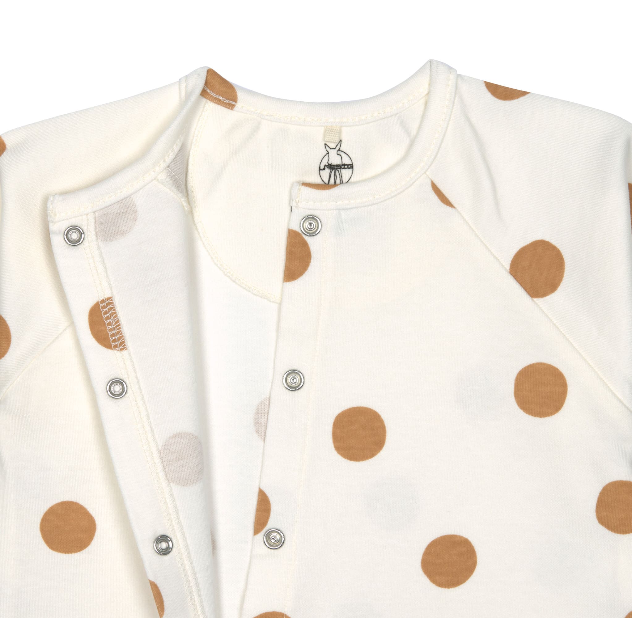 Baby Schlafanzug mit Füßen - Bio Baumwolle, Big Dots, Weiß