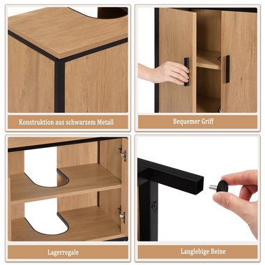 EUGAD Waschbeckenunterschrank (1-St) 60x60x30 cm aus Holzwerkstoff Metall