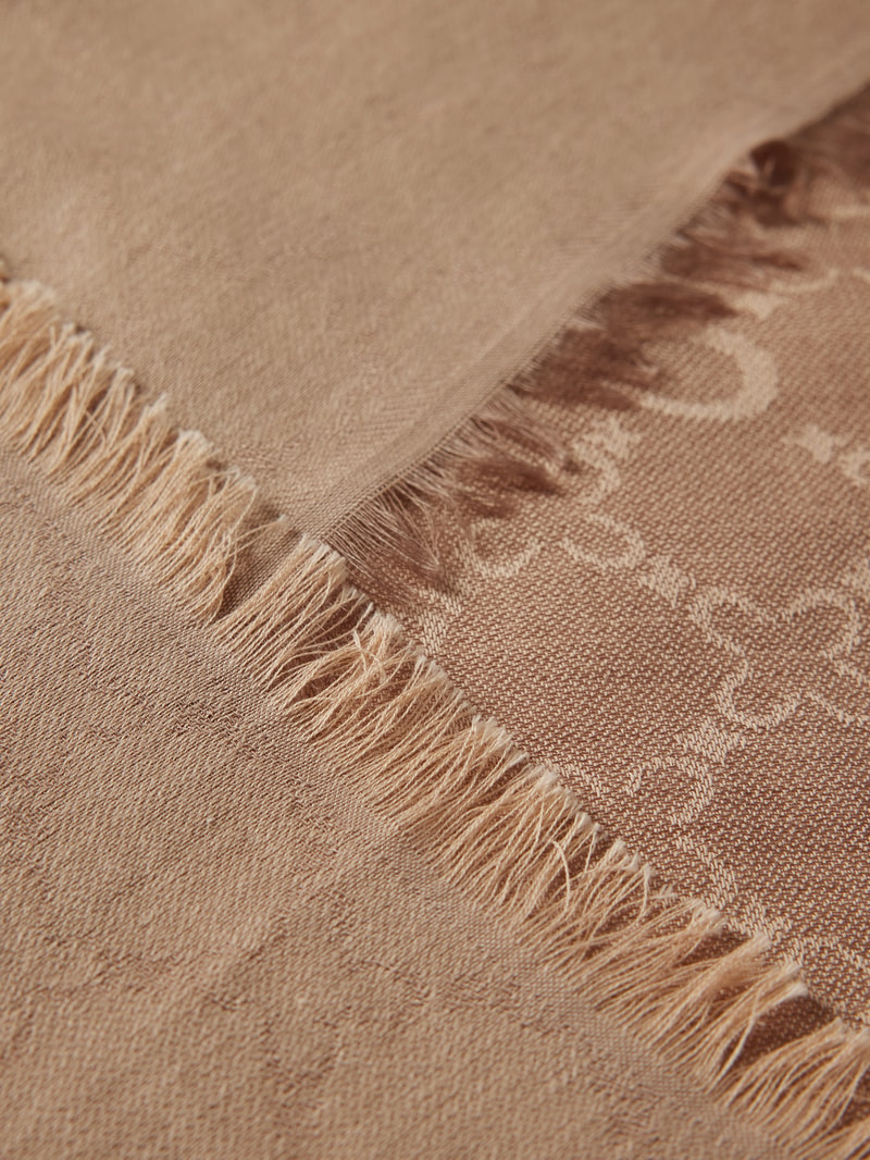 Schal mit Allover-Muster Modell 'Stola' in camel