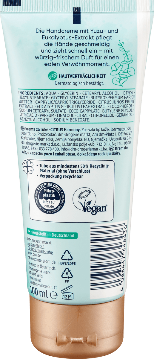 Handcreme Yuzu & Eukalyptus, 100 ml