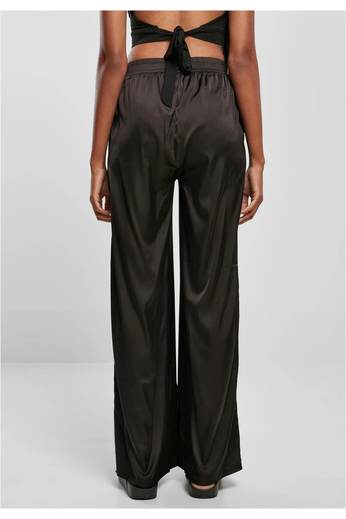 Urban Classics  Damen-Hose aus Satin mit weitem Bein