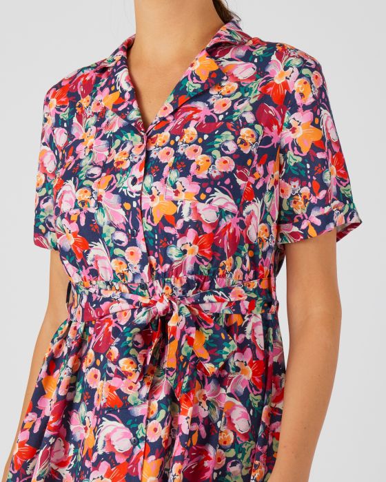 Robe-chemise pure viscose imprimée