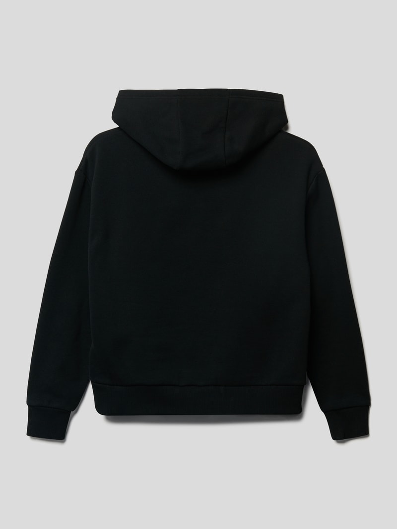 Hoodie mit Label-Print in schwarz
