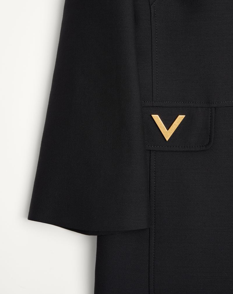 Vestido midi de crepe de alta costura
