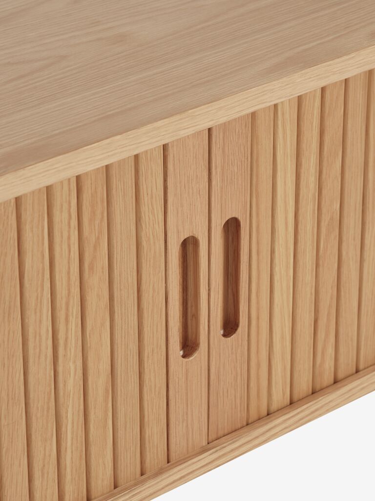 LYNGVIG TV cabinet LYNGVIG 160cm 2 side doors with roller shutters, natural oak