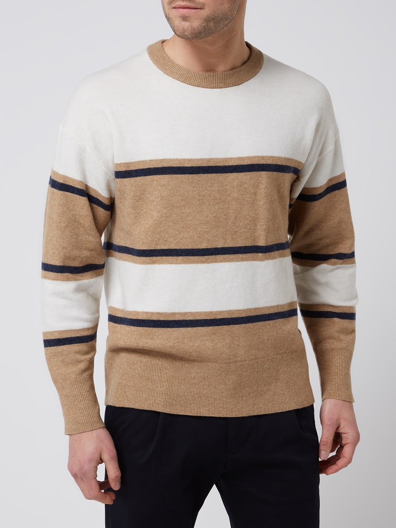 Pullover mit Woll-Anteil Modell 'Stace' in offwhite