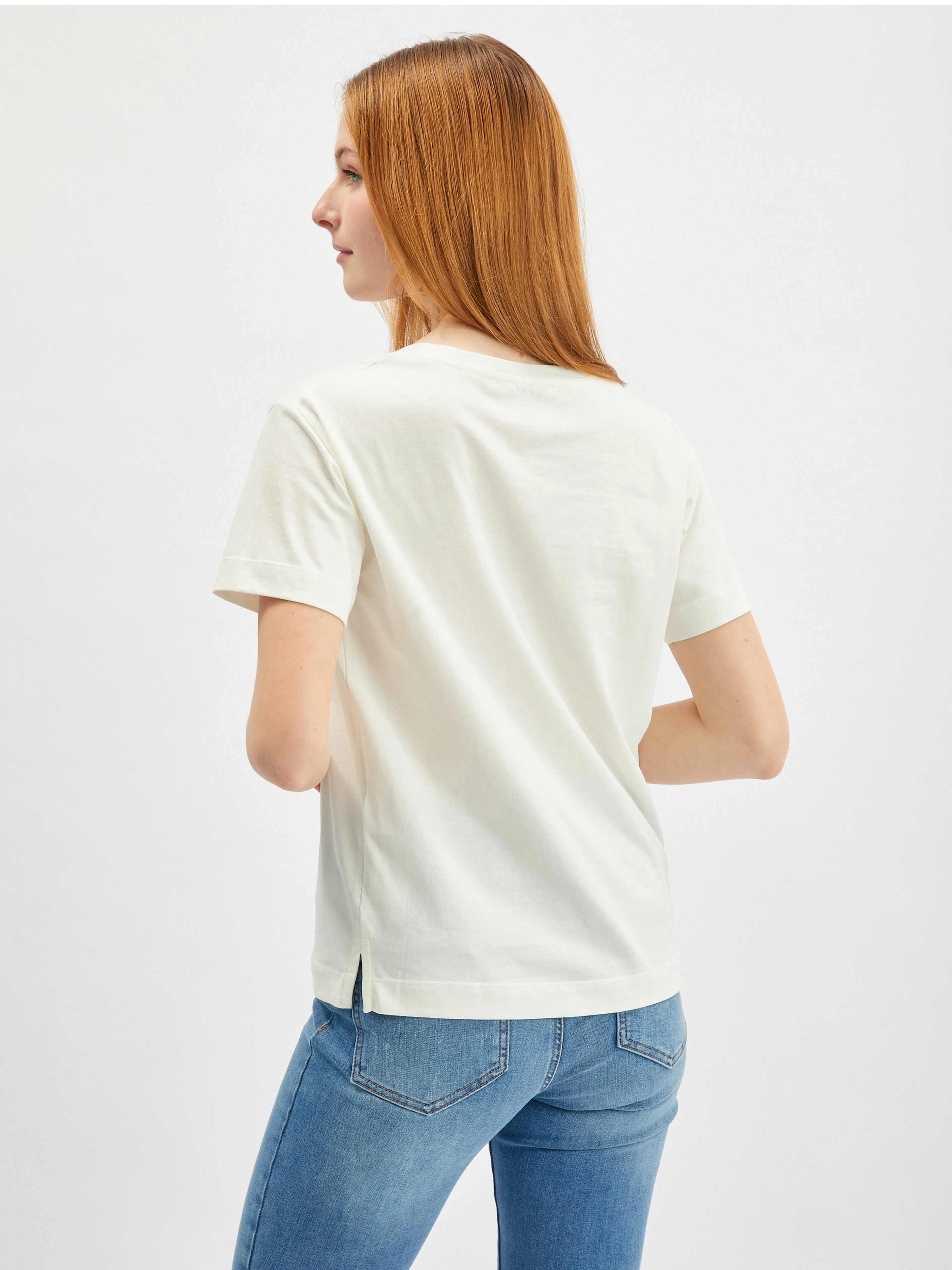 Cremefarbenes Damen-T-Shirt ORSAY
