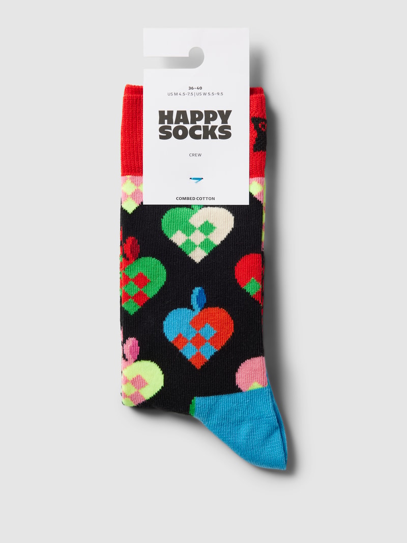 Socken mit Allover-Muster in schwarz